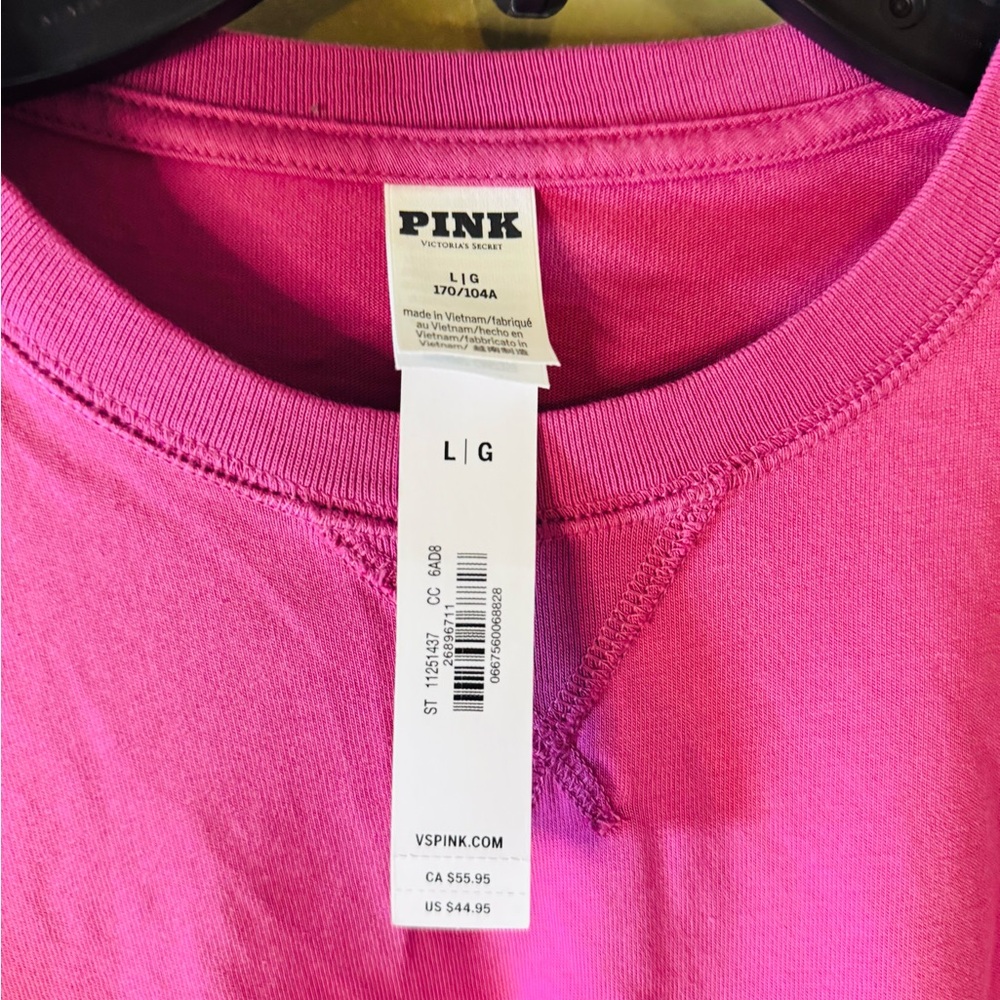 PINK Victoria's Secret Fuchsia Crewneck Thin Sweater/long sleeve